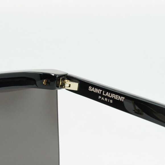 Saint Laurent SL537 PALACE 001 Sunglasses Black Shield Frame, Black Lenses - Picture 6 of 11